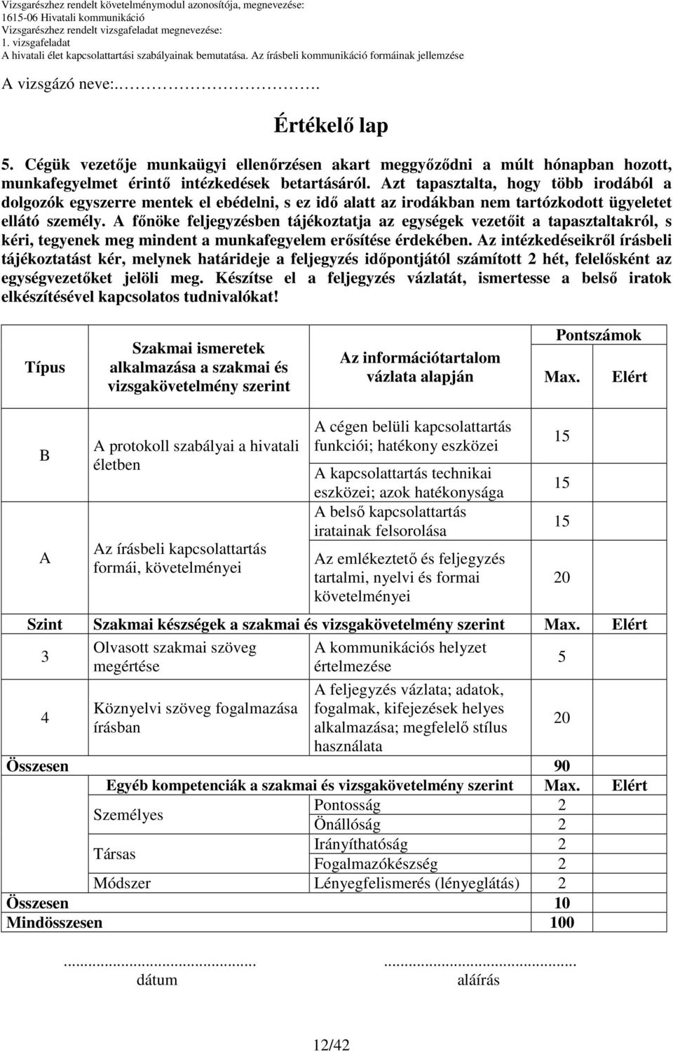 A fınöke feljegyzésben tájékoztatja az egységek vezetıit a tapasztaltakról, s kéri, tegyenek meg mindent a munkafegyelem erısítése érdekében.