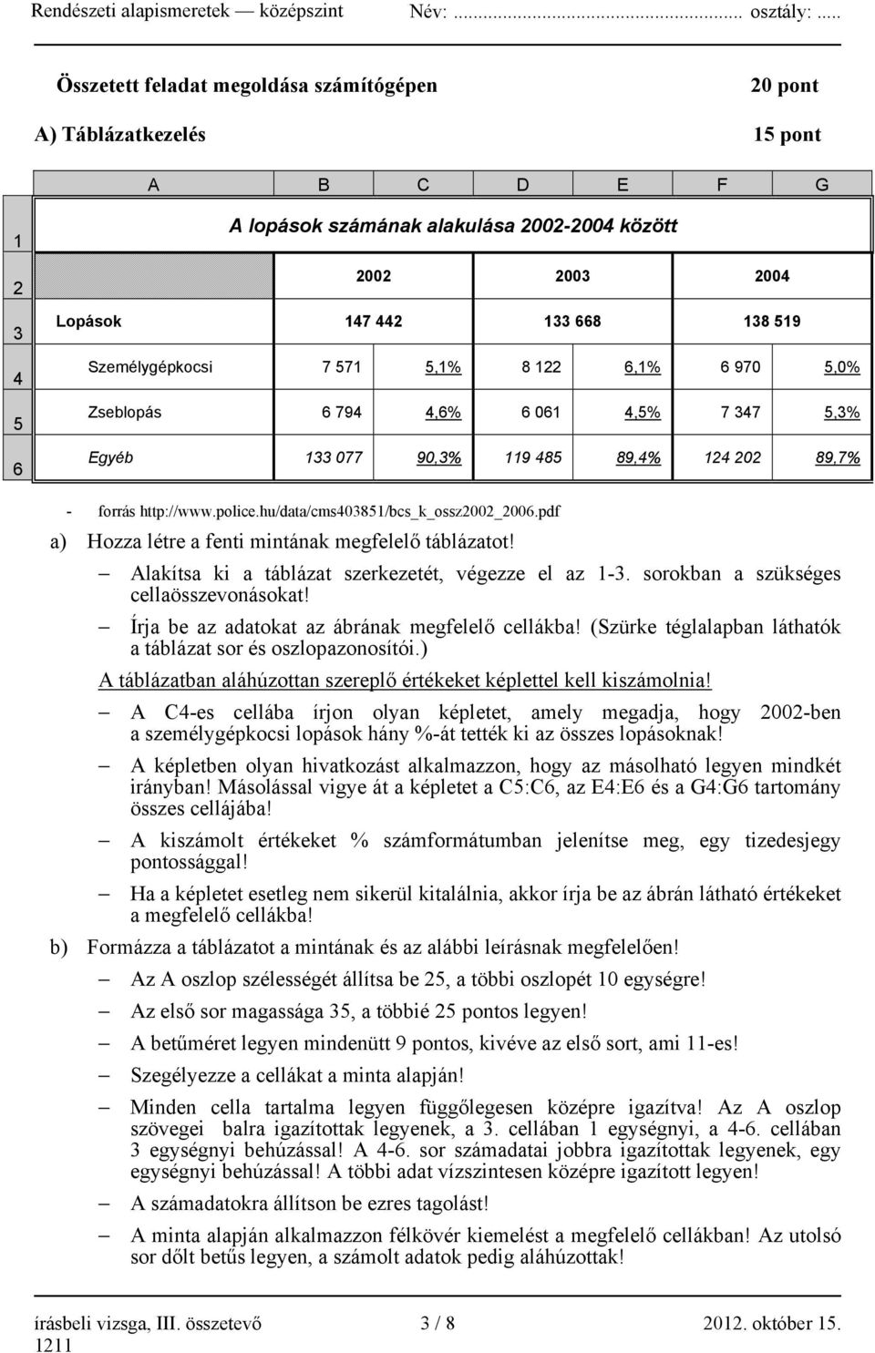 hu/data/cms403851/bcs_k_ossz2002_2006.pdf a) Hozza létre a fenti mintának megfelelő táblázatot! Alakítsa ki a táblázat szerkezetét, végezze el az 1-3. sorokban a szükséges cellaösszevonásokat!