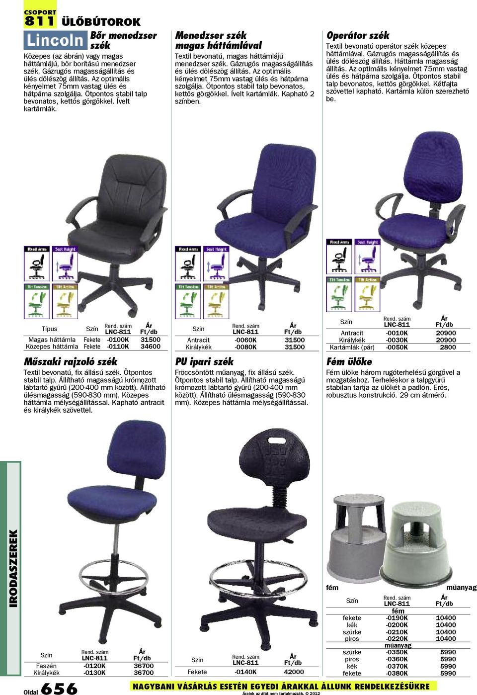Menedzser szék magas háttámlával Textil bevonatú, magas háttámlájú menedzser szék. Gázrugós magasságállítás és ülés dőlészög állítás.  Kapható 2 színben.