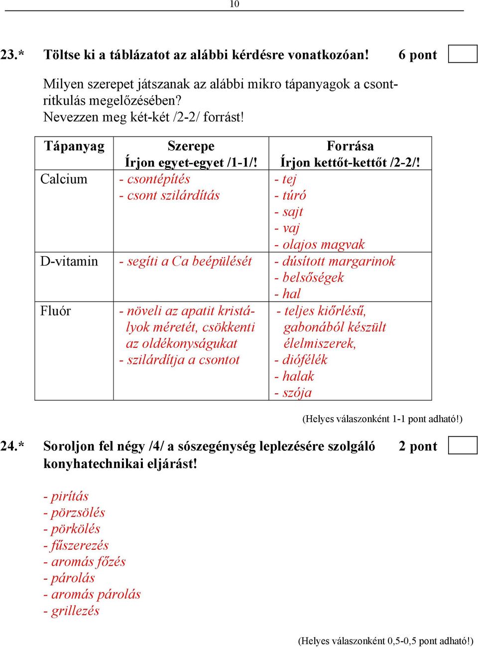 - tej - túró - sajt - vaj - olajos magvak D-vitamin - segíti a Ca beépülését - dúsított margarinok - belsőségek - hal Fluór - növeli az apatit kristályok méretét, csökkenti az oldékonyságukat -