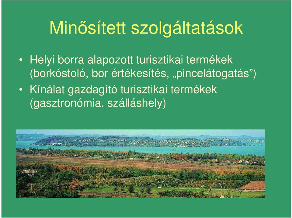 bor értékesítés, pincelátogatás ) Kínálat