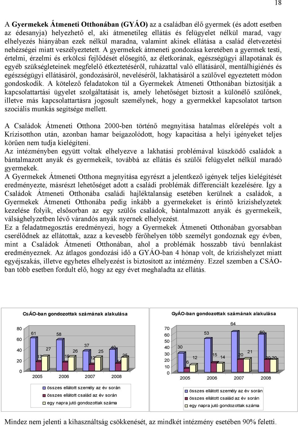 A gyermekek átmeneti gondozása keretében a gyermek testi, értelmi, érzelmi és erkölcsi fejlődését elősegítő, az életkorának, egészségügyi állapotának és egyéb szükségleteinek megfelelő