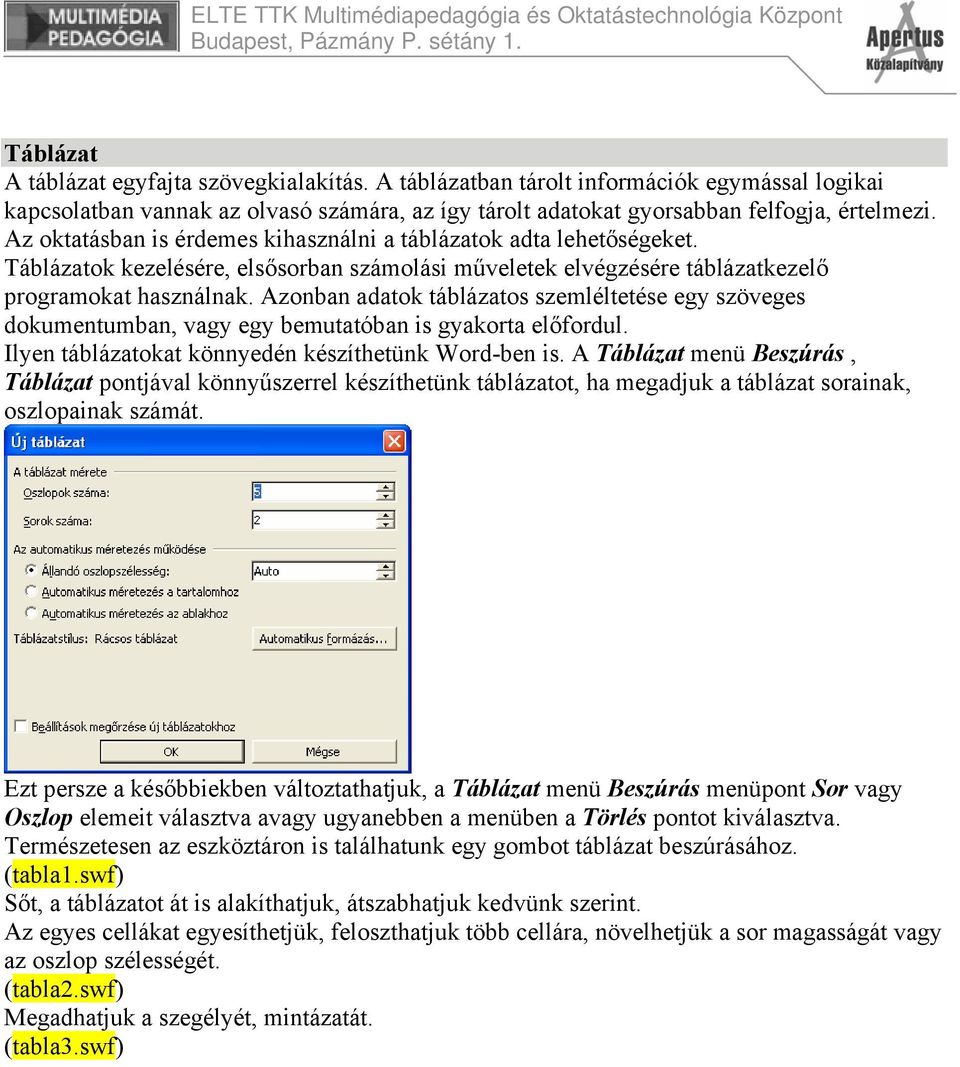 Azonban adatok táblázatos szemléltetése egy szöveges dokumentumban, vagy egy bemutatóban is gyakorta előfordul. Ilyen táblázatokat könnyedén készíthetünk Word-ben is.