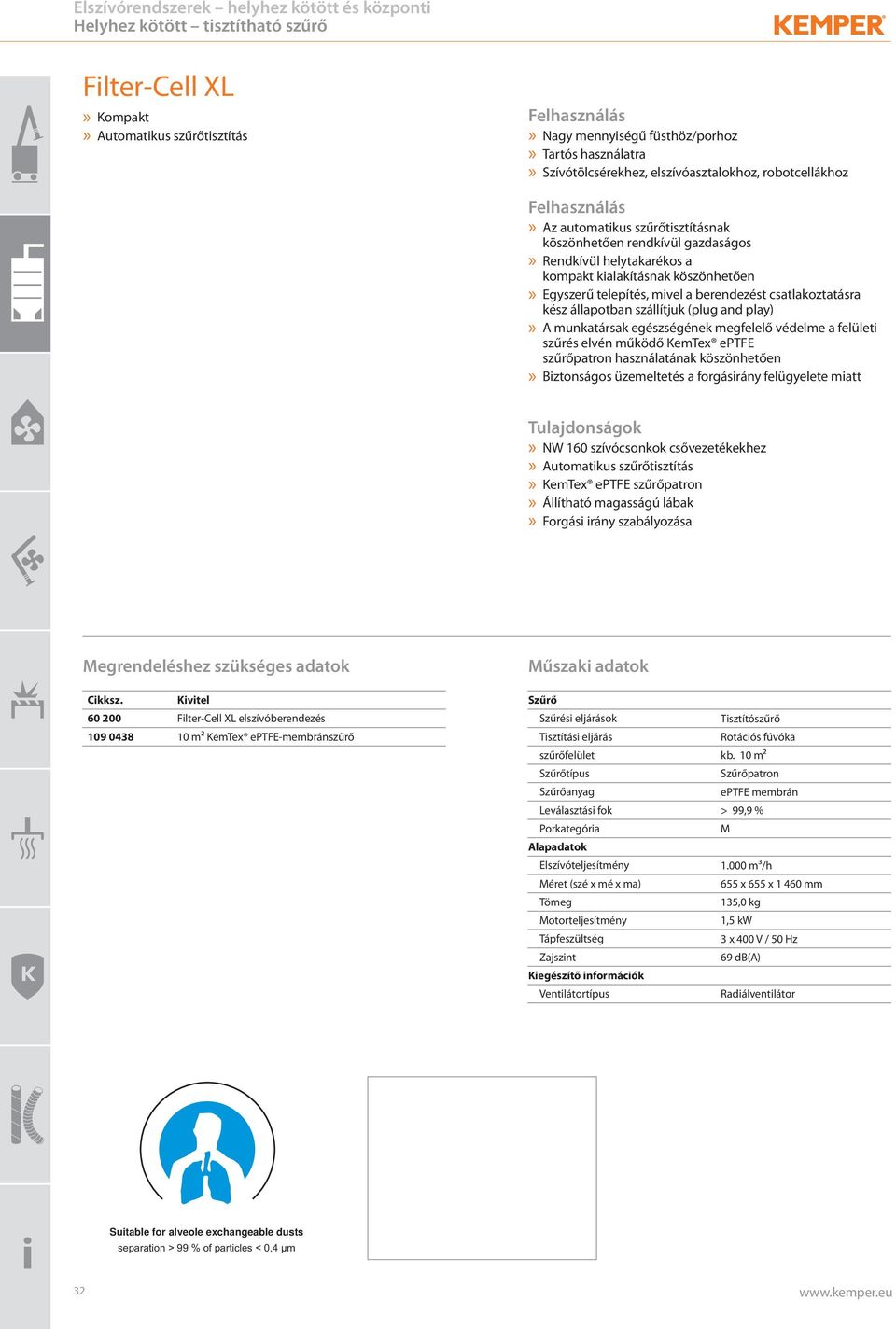 szállítjuk (plug and play)» A munkatársak egészségének megfelelő védelme a felületi szűrés elvén működő KemTex eptfe szűrőpatron használatának köszönhetően» Biztonságos üzemeltetés a forgásirány