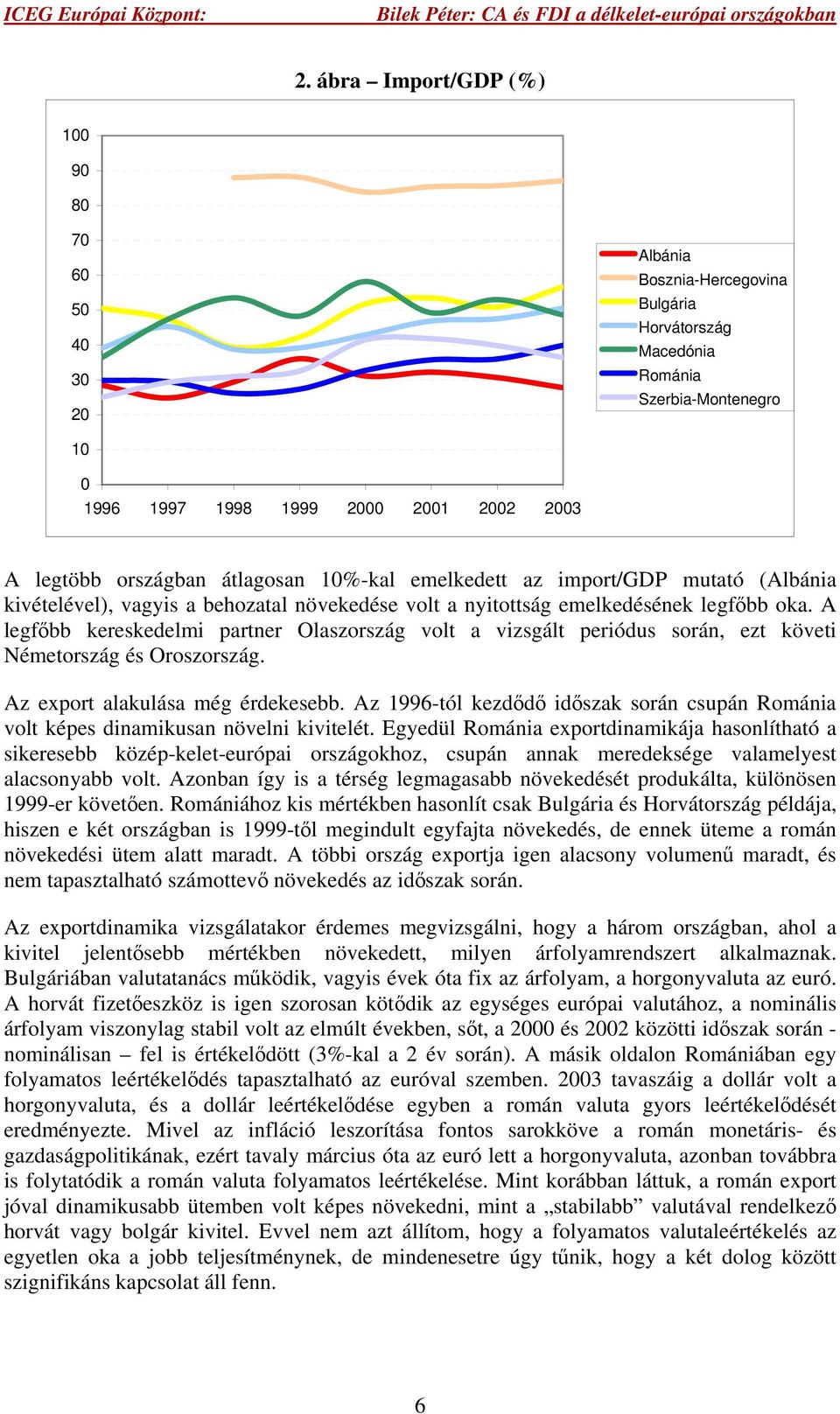 Az export alakulása még érdekesebb. Az 1996-tól kezdődő időszak során csupán volt képes dinamikusan növelni kivitelét.