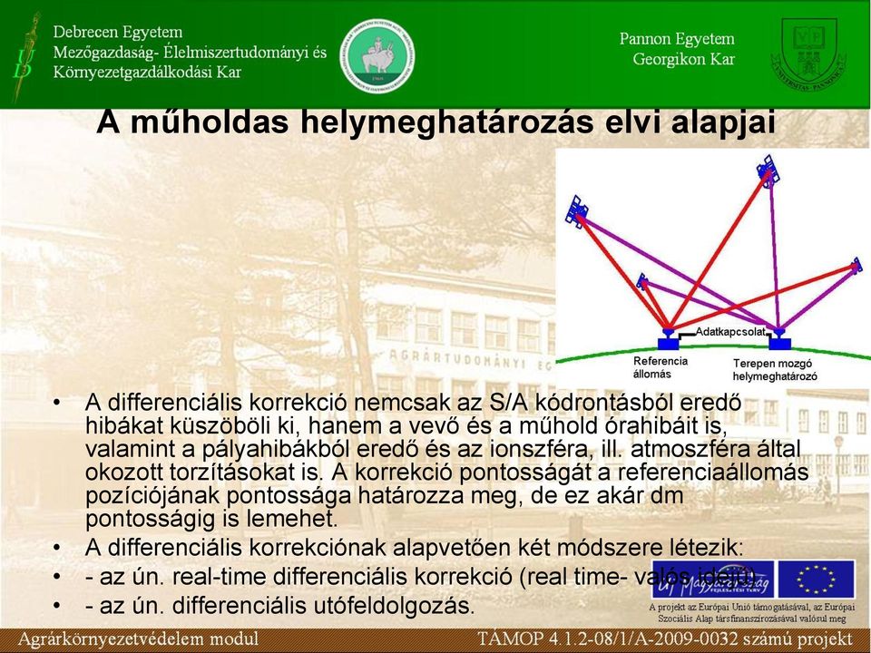 A korrekció pontosságát a referenciaállomás pozíciójának pontossága határozza meg, de ez akár dm pontosságig is lemehet.