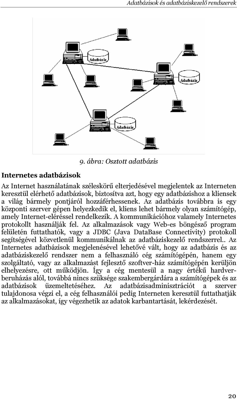 pontjáról hozzáférhessenek. Az adatbázis továbbra is egy központi szerver gépen helyezkedik el, kliens lehet bármely olyan számítógép, amely Internet-eléréssel rendelkezik.