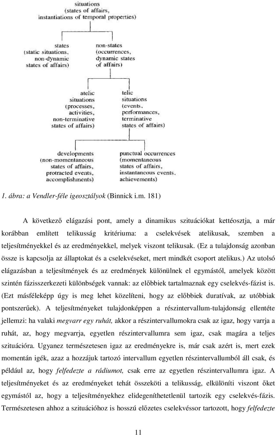 melyek viszont telikusak. (Ez a tulajdonság azonban össze is kapcsolja az állaptokat és a cselekvéseket, mert mindkét csoport atelikus.