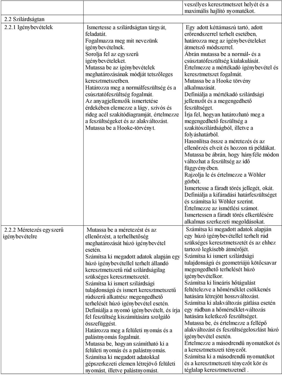 Az anyagjellemzők ismertetése érdekében elemezze a lágy, szívós és rideg acél szakítódiagramját, értelmezze a feszültségeket és az alakváltozást. Mutassa be a Hooke-törvényt. 2.