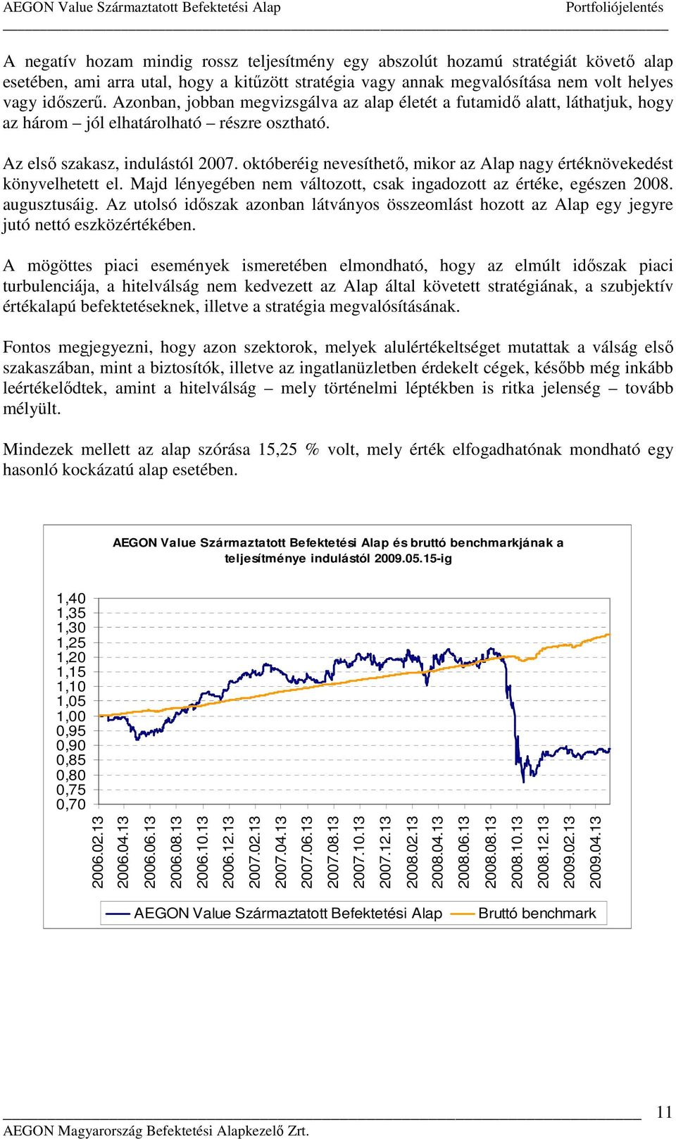 októberéig nevesíthetı, mikor az Alap nagy értéknövekedést könyvelhetett el. Majd lényegében nem változott, csak ingadozott az értéke, egészen 2008. augusztusáig.