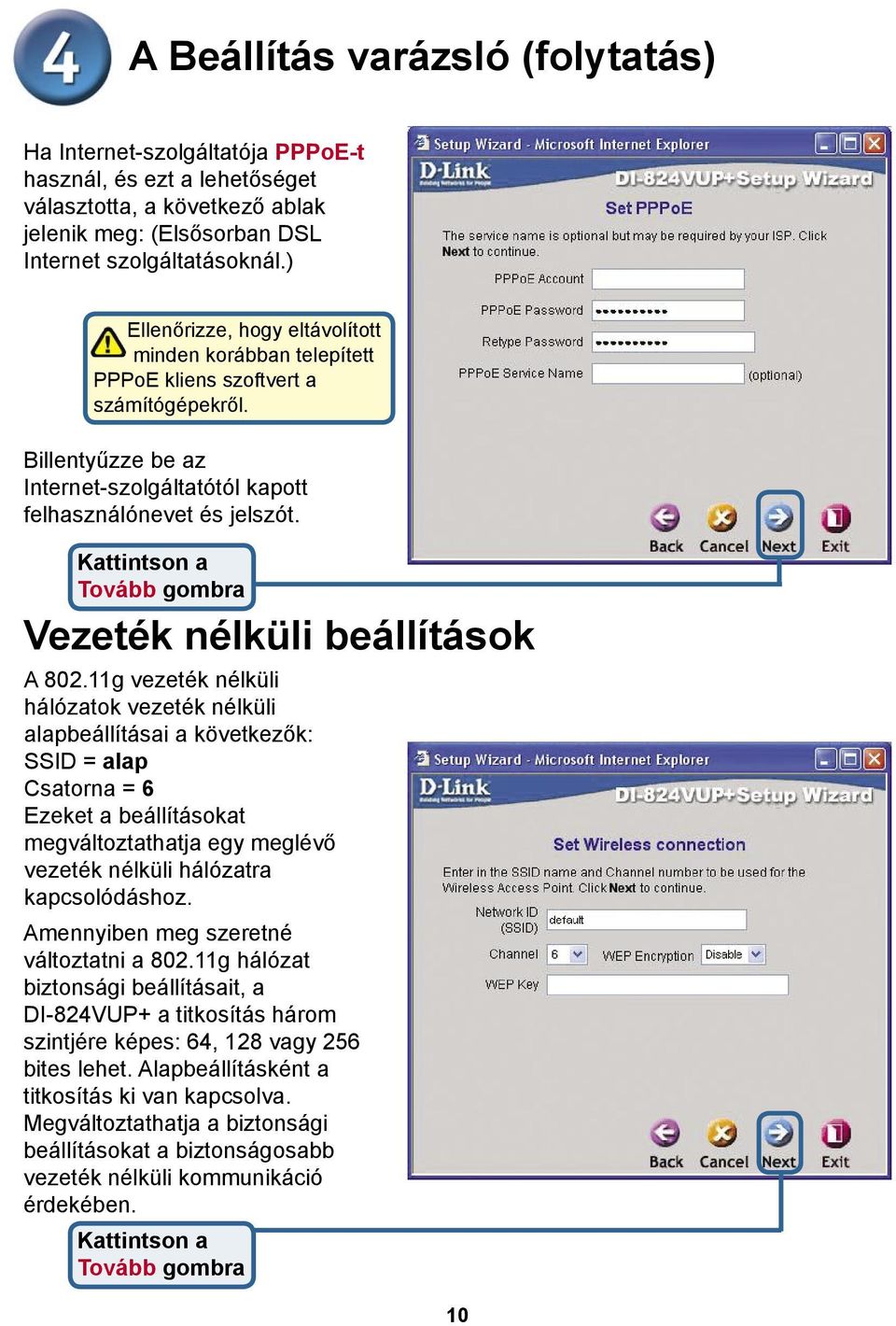 Vezeték nélküli beállítások A 802.