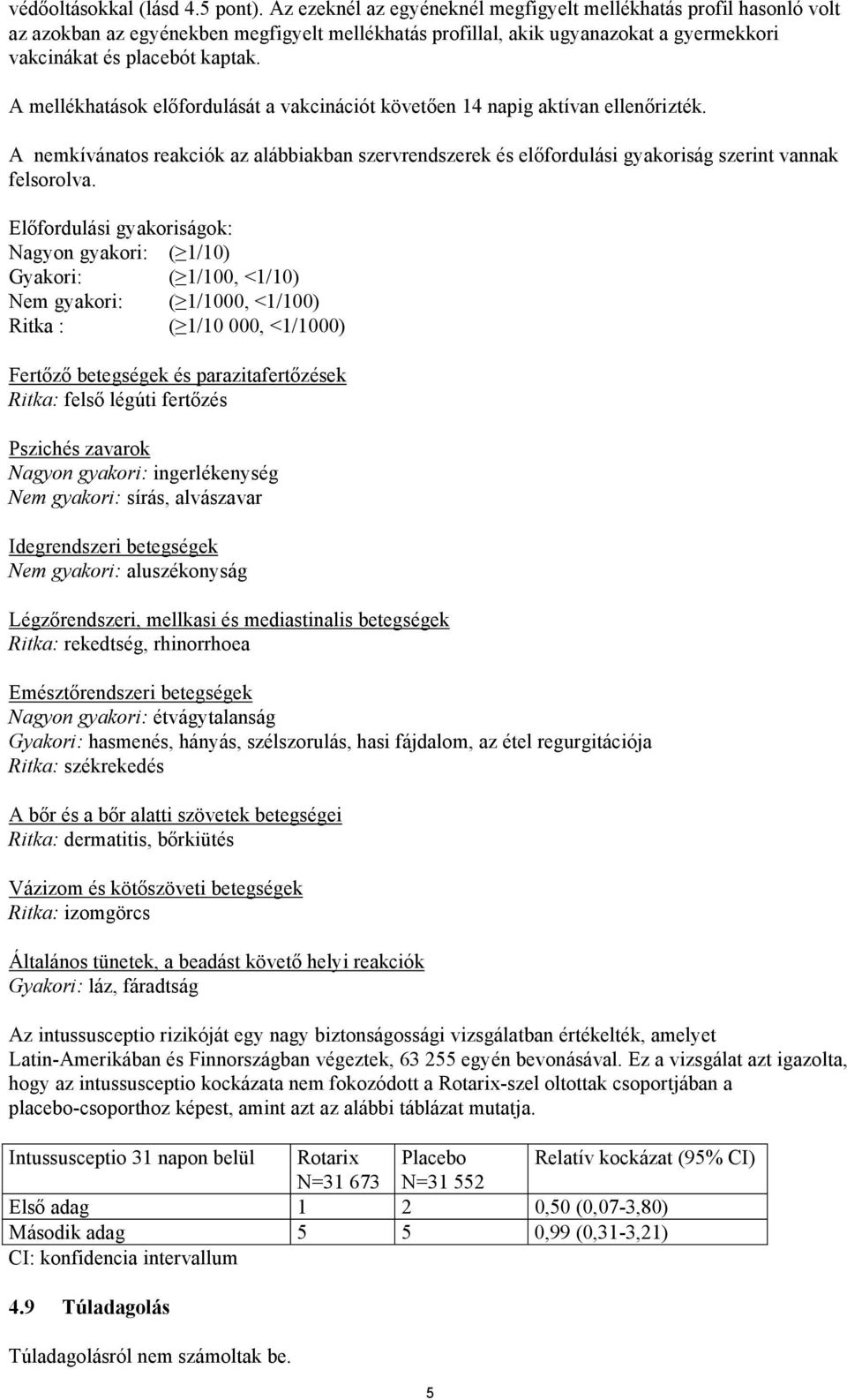 A mellékhatások előfordulását a vakcinációt követően 14 napig aktívan ellenőrizték. A nemkívánatos reakciók az alábbiakban szervrendszerek és előfordulási gyakoriság szerint vannak felsorolva.