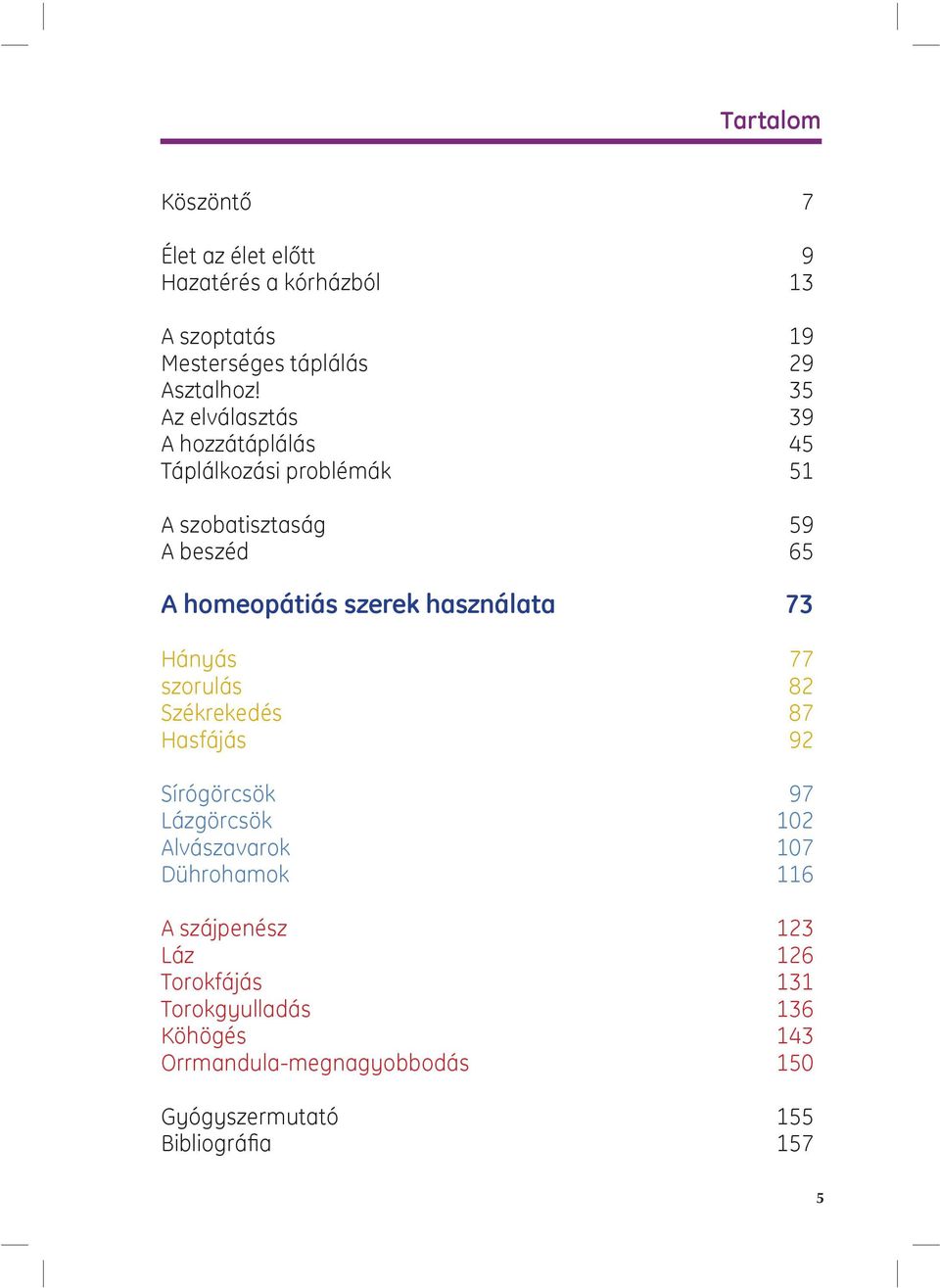 használata 73 Hányás 77 szorulás 82 Székrekedés 87 Hasfájás 92 Sírógörcsök 97 Lázgörcsök 102 Alvászavarok 107 Dührohamok 116