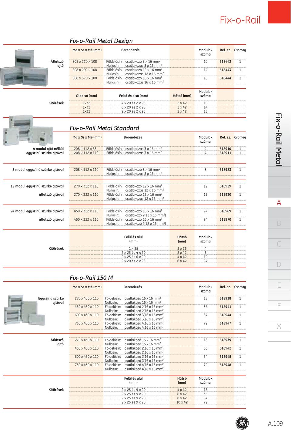 x 0 és x 5 9 x 0 és x 5 x x x 0 8 modul ajtó nélkül egyszínű szürke ajtóval ix-o-rail Metal Standard Ma x Sz x Mé (mm) erendezés 08 x x 85 öldelősín: csatlakozás x 6 mm 08 x x 0 öldelősín: