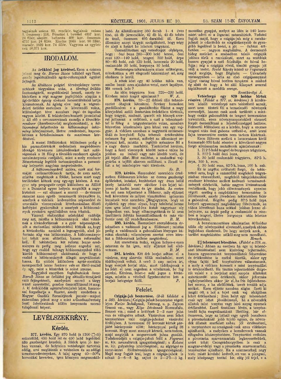 Baross János tollából egy füzet, amely legaktuálisabb agrár-reformjaink egyikét fejtegeti.