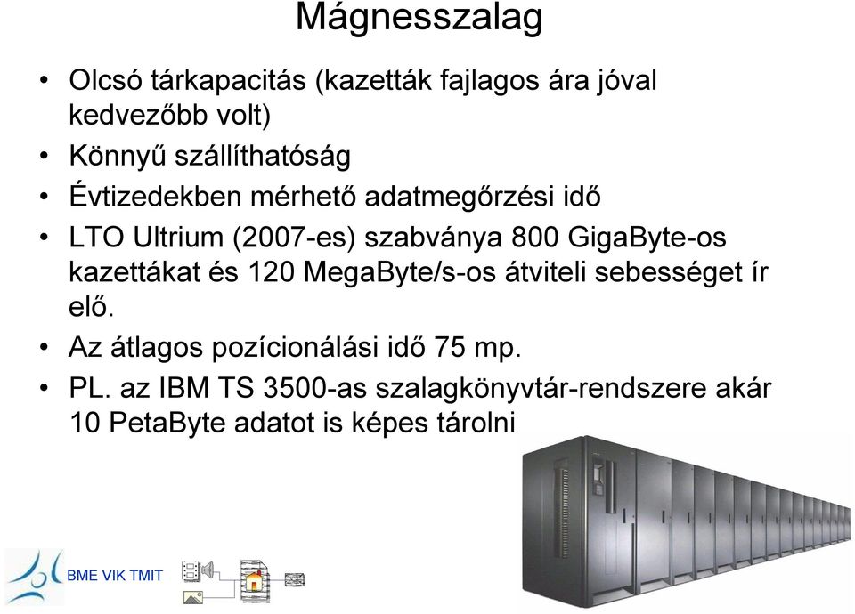 GigaByte-os kazettákat és 120 MegaByte/s-os átviteli sebességet ír elő.