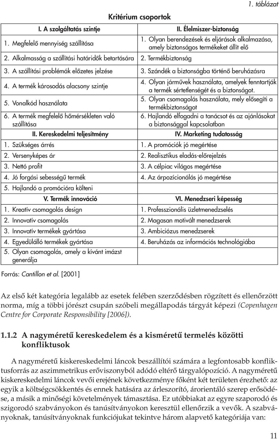 Szándék a biztonságba történô beruházásra 4. A termék károsodás alacsony szintje 5. Vonalkód használata 6. A termék megfelelô hômérsékleten való szállítása II. Kereskedelmi teljesítmény 4.