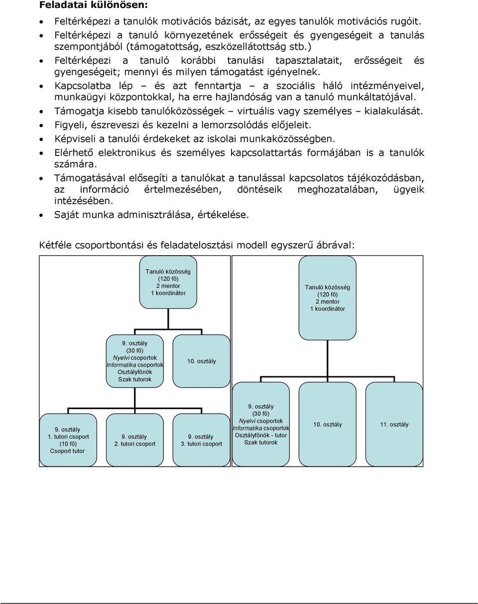 ) Feltérképezi a tanuló korábbi tanulási tapasztalatait, erősségeit és gyengeségeit; mennyi és milyen támogatást igényelnek.