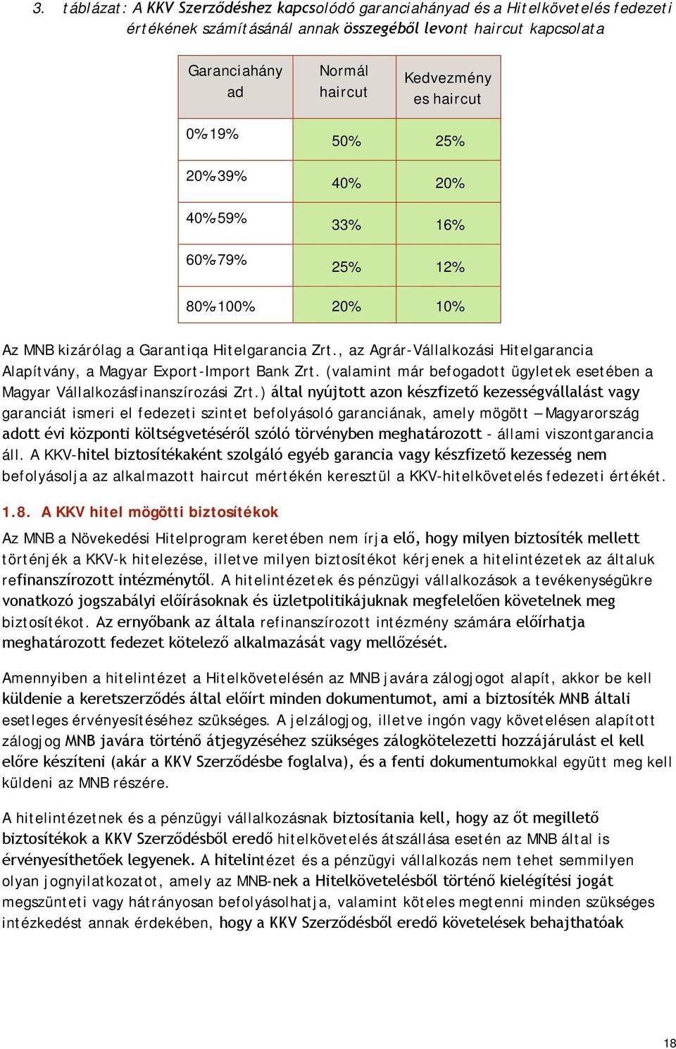 , az Agrár-Vállalkozási Hitelgarancia Alapítvány, a Magyar Export-Import Bank Zrt. (valamint már befogadott ügyletek esetében a Magyar Vállalkozásfinanszírozási Zrt.