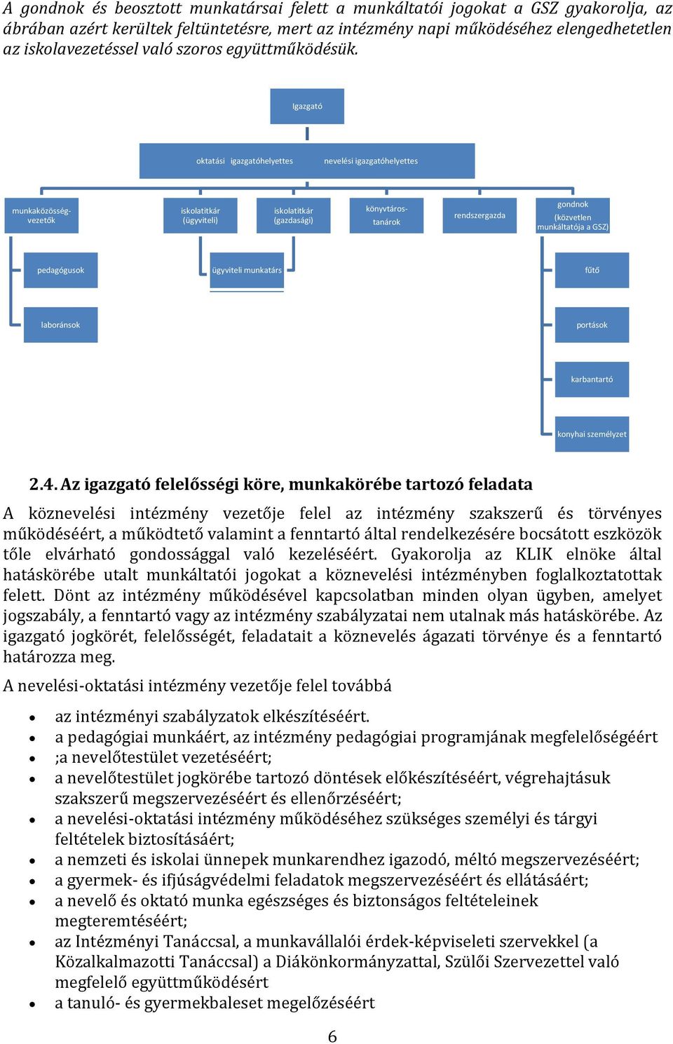 Igazgató oktatási igazgatóhelyettes nevelési igazgatóhelyettes munkaközösségvezetők iskolatitkár (ügyviteli) iskolatitkár (gazdasági) könyvtáros- tanárok rendszergazda gondnok (közvetlen munkáltatója