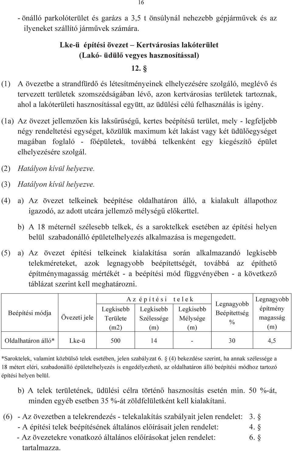 (1) A övezetbe a strandfürdő és létesítményeinek elhelyezésére szolgáló, meglévő és tervezett területek szomszédságában lévő, azon kertvárosias területek tartoznak, ahol a lakóterületi hasznosítással