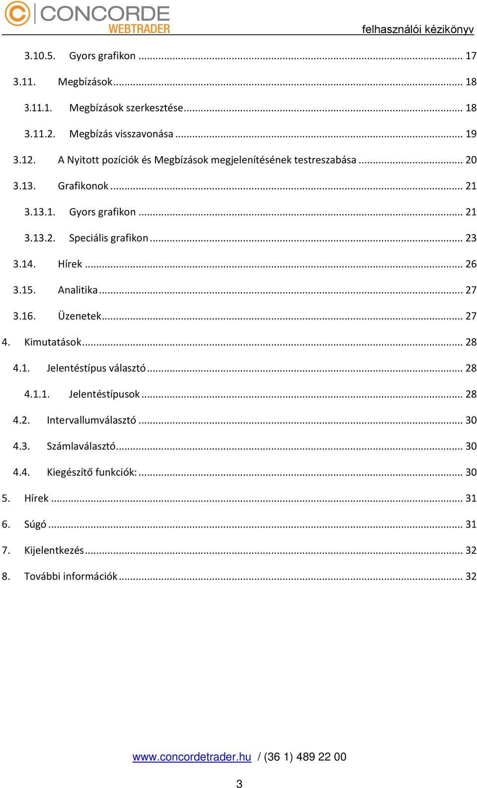 .. 23 3.14. Hírek... 26 3.15. Analitika... 27 3.16. Üzenetek... 27 4. Kimutatások... 28 4.1. Jelentéstípus választó... 28 4.1.1. Jelentéstípusok... 28 4.2. Intervallumválasztó.