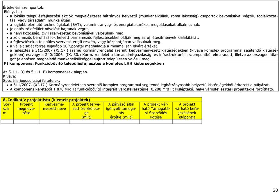 a helyi közösség, civil szervezetek bevonásával valósulnak meg. a zöldmezős beruházások helyett barnamezős fejlesztésekkel oldják meg az új létesítmények kialakítását.