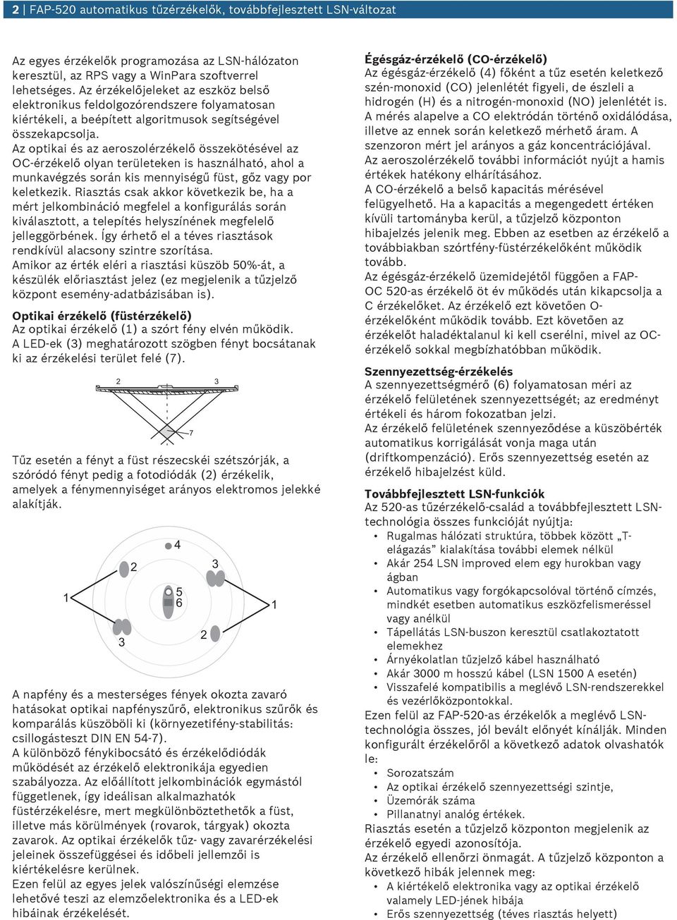 Az optikai és az aeroszolérzékelő összekötésével az OC-érzékelő olyan területeken is használható, ahol a mnkavégzés során kis mennyiségű füst, gőz vagy por keletkezik.