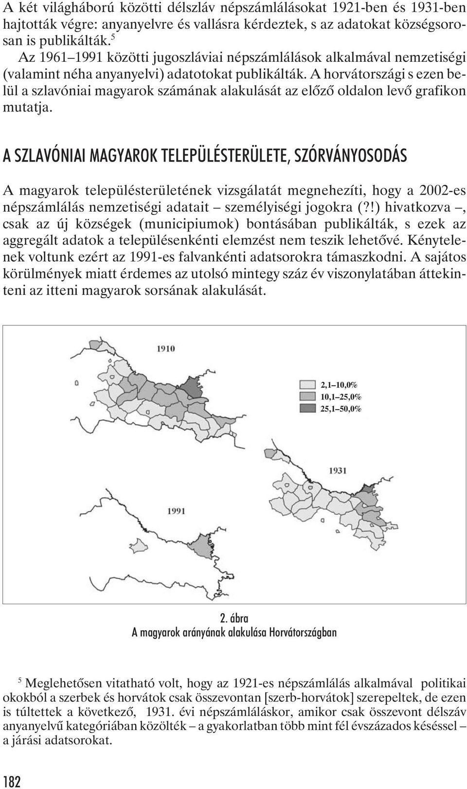A horvátországi s ezen belül a szlavóniai magyarok számának alakulását az elõzõ oldalon levõ grafikon mutatja.