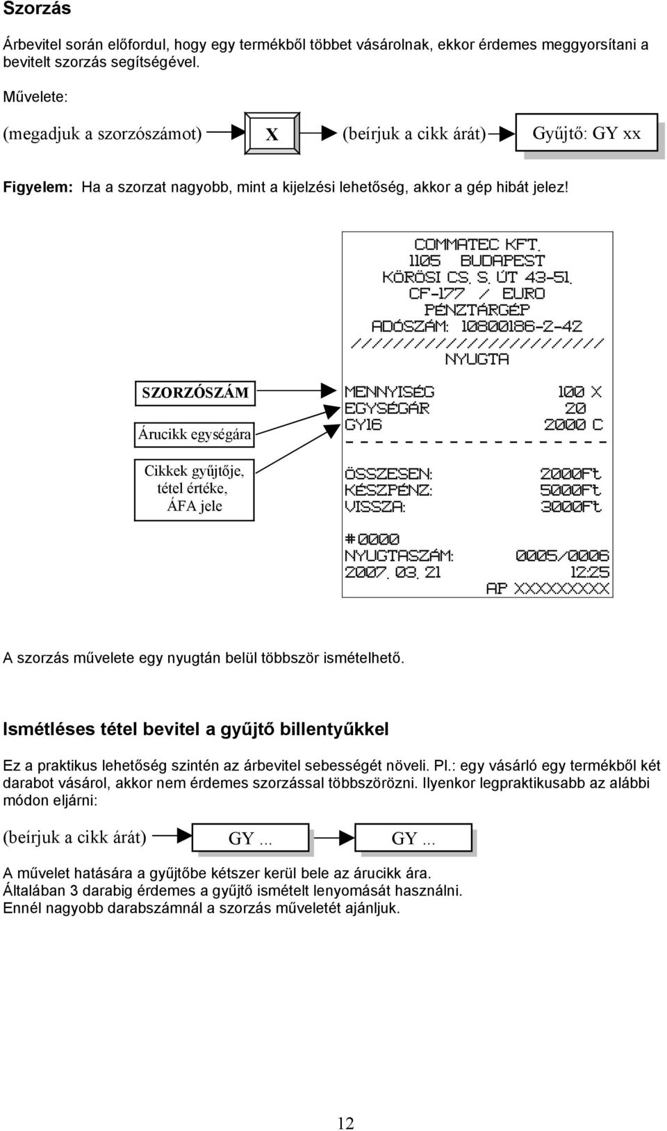 NYUGTA SZORZÓSZÁM Árucikk egységára Cikkek gyűjtője, tétel értéke, ÁFA jele MENNYISÉG 100 X EGYSÉGÁR 20 GY16 2000 C - - - - - - - - - - - - - - - - - ÖSSZESEN: : VISSZA: NYUGTASZÁM: 2007. 03.