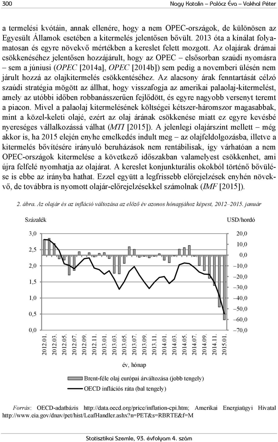 Az olajárak drámai csökkenéséhez jelentősen hozzájárult, hogy az OPEC elsősorban szaúdi nyomásra sem a júniusi (OPEC [2014a], OPEC [2014b]) sem pedig a novemberi ülésén nem járult hozzá az