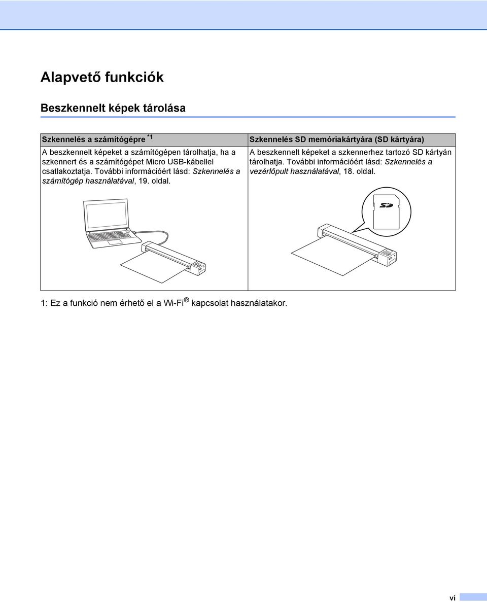 További információért lásd: Szkennelés a számítógép használatával, 19. oldal.