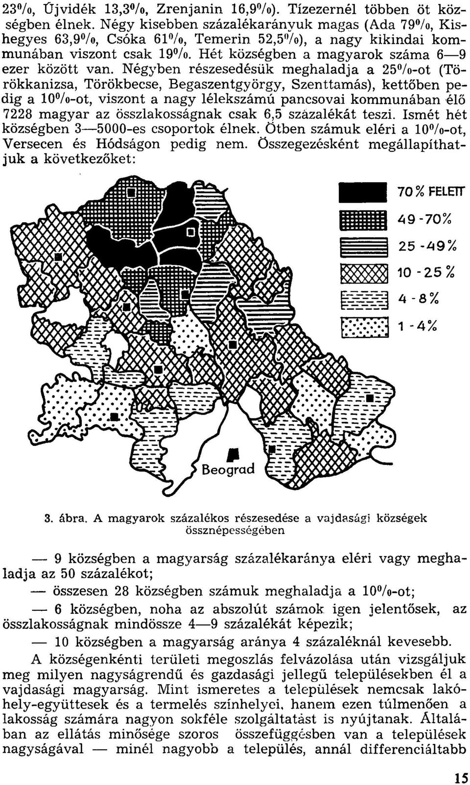 Négyben részesedésük meghaladja a 25%-ot (Törökkanizsa, Törökbecse, Begaszentgyörgy, Szenttamás), kettőben pedig a 10%-ot, viszont a nagy lélekszámú pancsovai kommunában élő 7228 magyar az