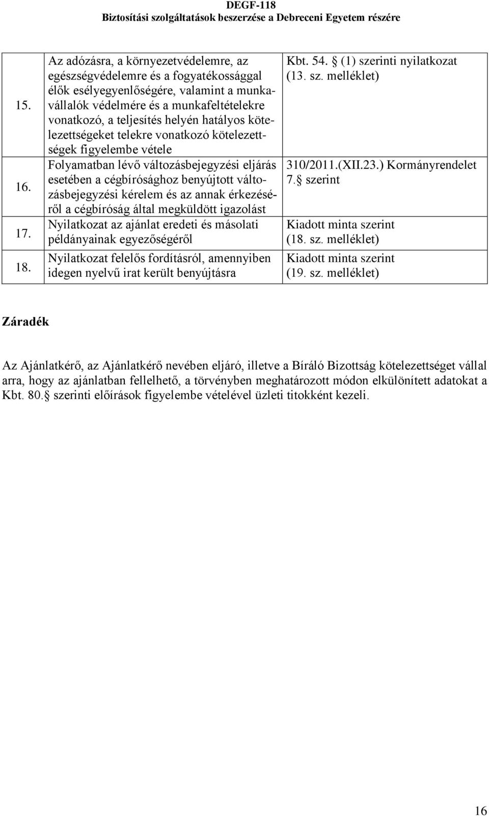 hatályos kötelezettségeket telekre vonatkozó kötelezettségek figyelembe vétele Folyamatban lévő változásbejegyzési eljárás esetében a cégbírósághoz benyújtott változásbejegyzési kérelem és az annak
