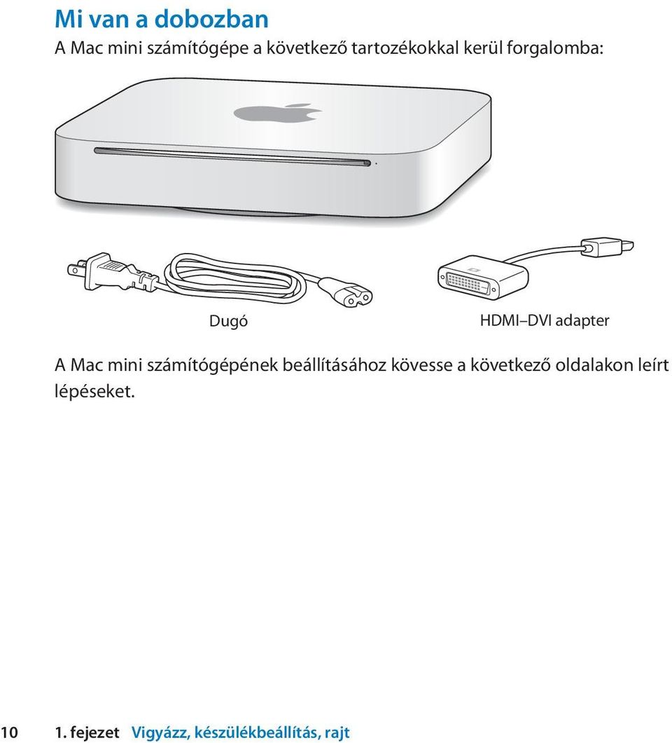 mini számítógépének beállításához kövesse a következő