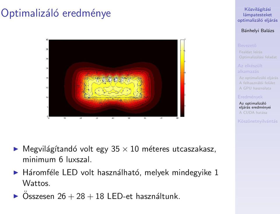 Háromféle LED volt használható, melyek