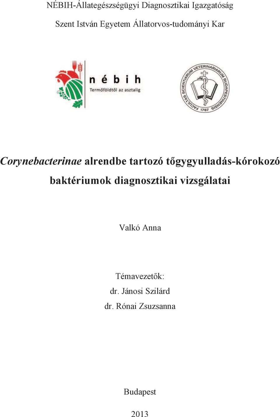 tőgygyulladás-kórokozó baktériumok diagnosztikai vizsgálatai Valkó