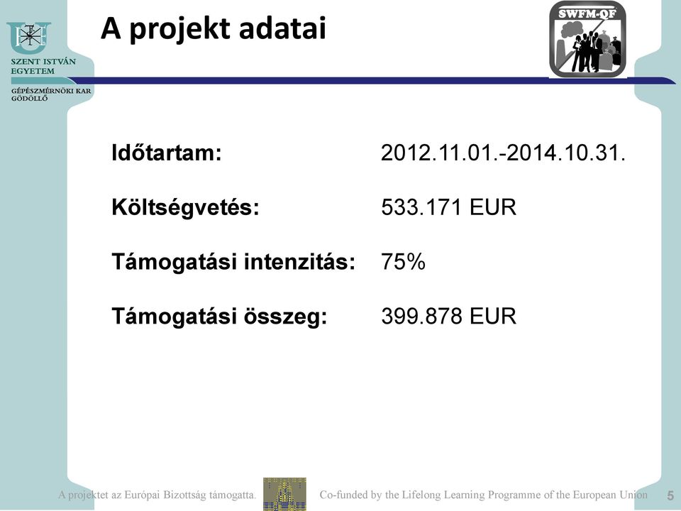 171 EUR Támogatási intenzitás: 75% Támogatási összeg: 399.