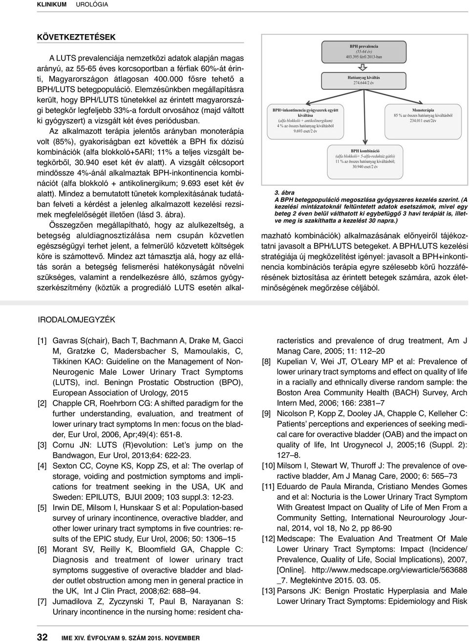 ) A LUTS prevalenciája nemzetközi adatok alapján magas arányú, az 55-65 éves korcsoportban a férfiak 60%-át érinti, Magyarországon átlagosan 400.000 fősre tehető a BPH/LUTS betegpopuláció.