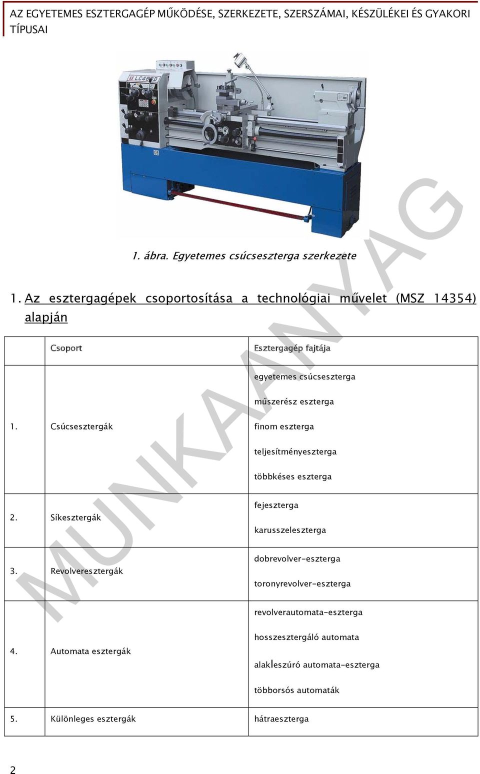 Automata esztergák Esztergagép fajtája egyetemes csúcseszterga műszerész eszterga finom eszterga teljesítményeszterga többkéses