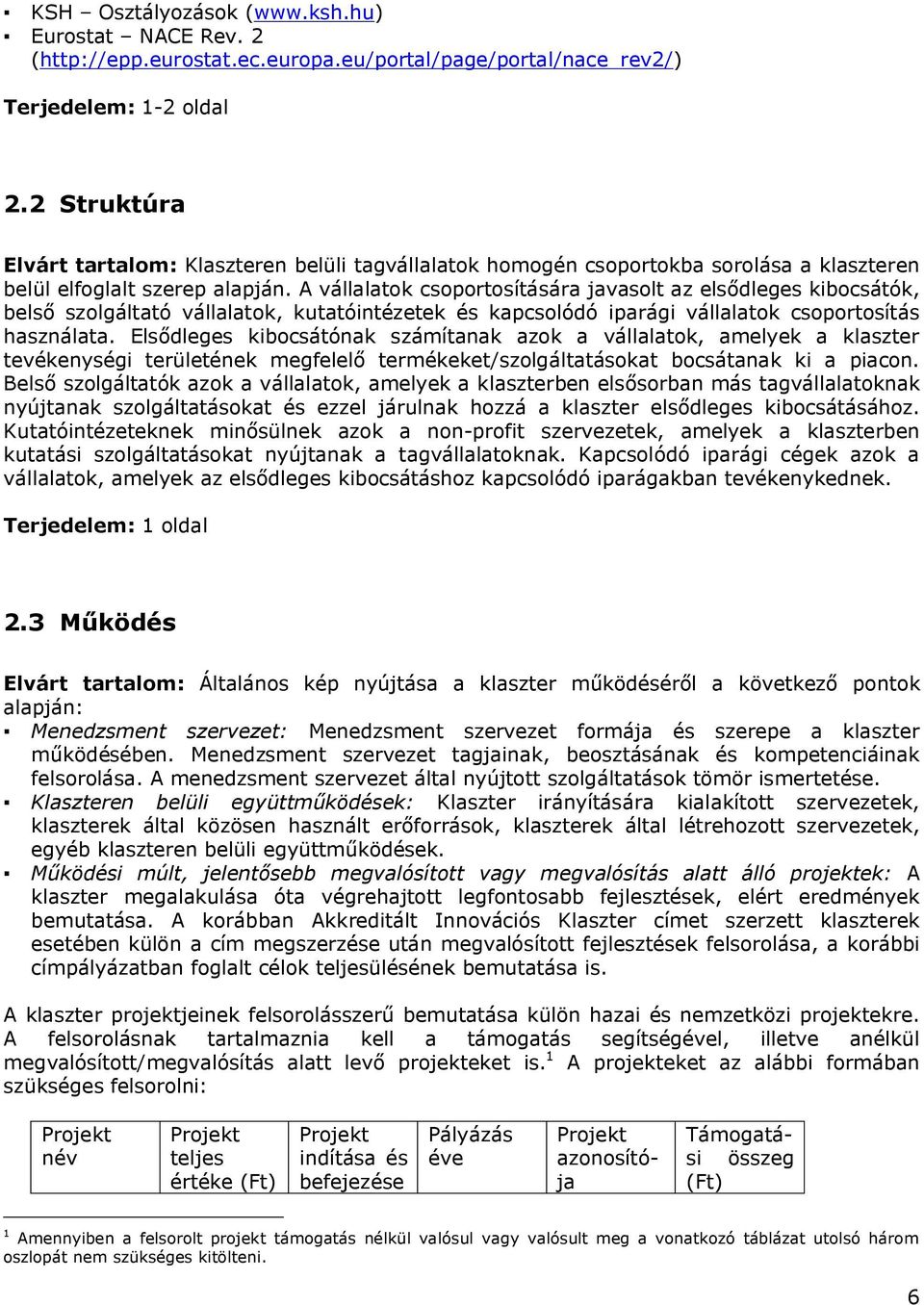 A vállalatok csoportosítására javasolt az elsődleges kibocsátók, belső szolgáltató vállalatok, kutatóintézetek és kapcsolódó iparági vállalatok csoportosítás használata.