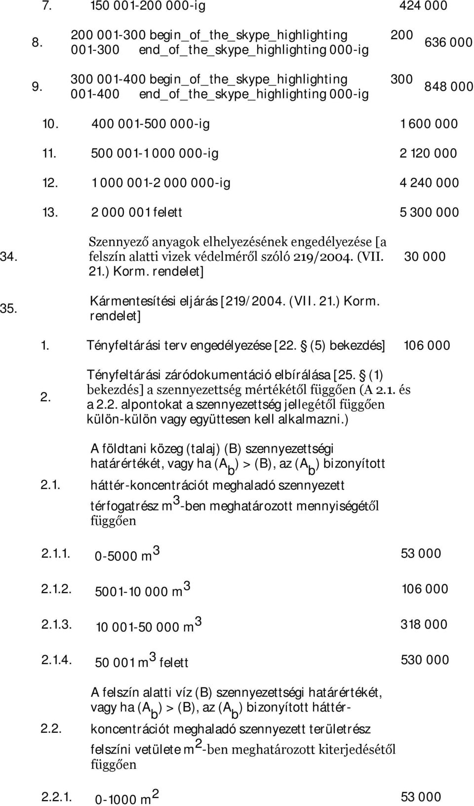 000 10. 400 001-500 000-ig 1 600 000 1 500 001-1 000 000-ig 2 120 000 12. 1 000 001-2 000 000-ig 4 240 000 13. 2 000 001 felett 5 300 000 34. 35.