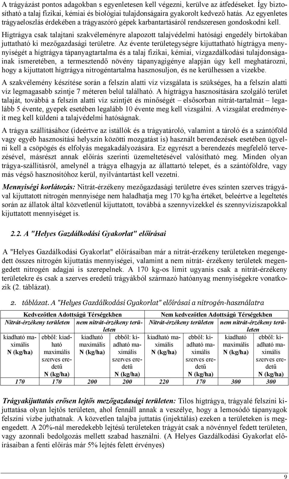 Hígtrágya csak talajtani szakvéleményre alapozott talajvédelmi hatósági engedély birtokában juttatható ki mezőgazdasági területre.