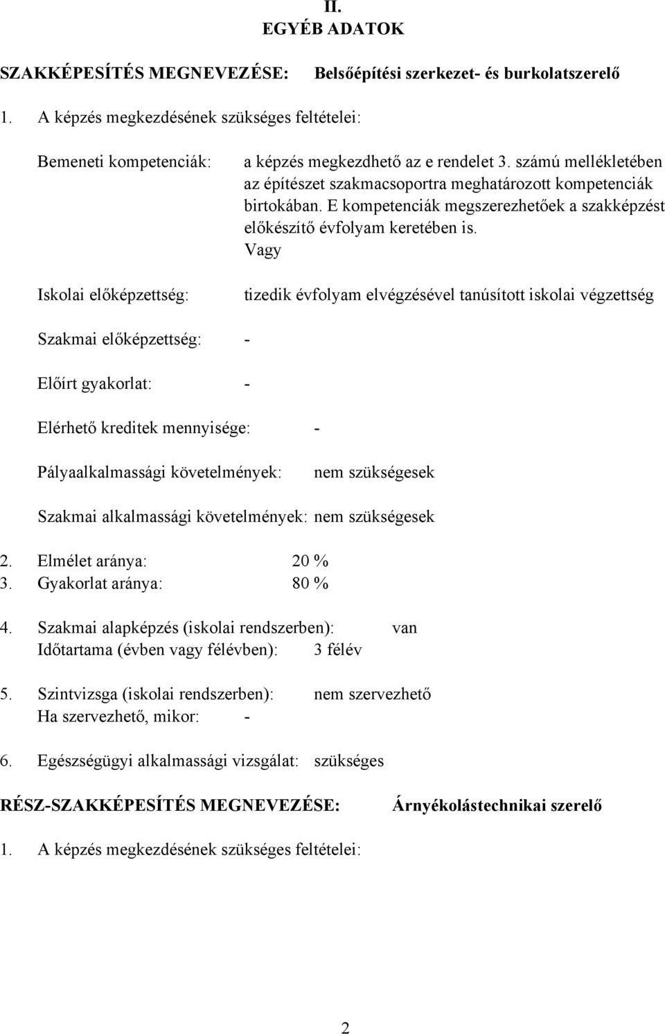 számú mellékletében az építészet szakmacsoportra meghatározott kompetenciák birtokában. E kompetenciák megszerezhetőek a szakképzést előkészítő évfolyam keretében is.