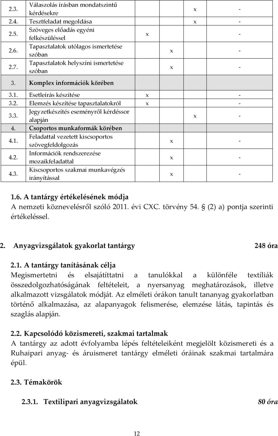 Csoportos munkaformák körében 4.1. Feladattal vezetett kiscsoportos szövegfeldolgozás 4.2. Információk rendszerezése mozaikfeladattal 4.3. Kiscsoportos szakmai munkavégzés irányítással 1.6.