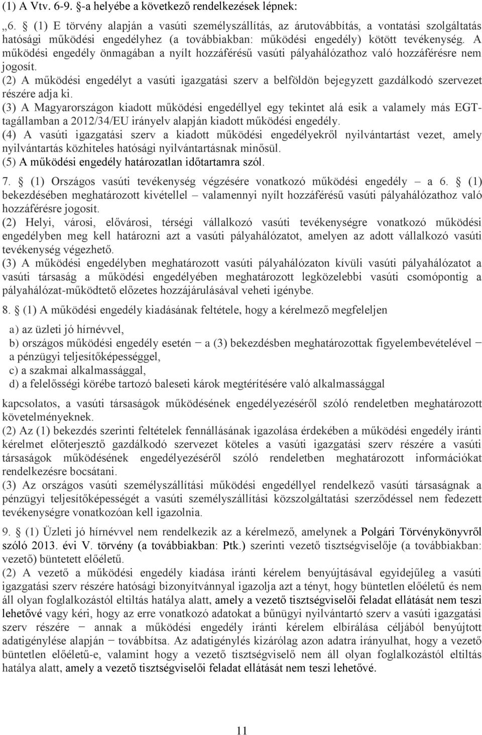 A működési engedély önmagában a nyílt hozzáférésű vasúti pályahálózathoz való hozzáférésre nem jogosít.