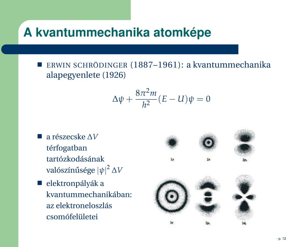 részecske V térfogatban tartózkodásának valószínűsége ψ 2 V