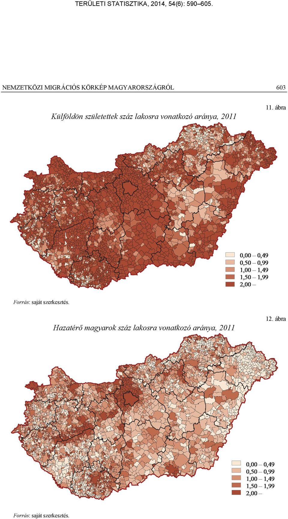 ábra Külföldön születettek száz lakosra vonatkozó