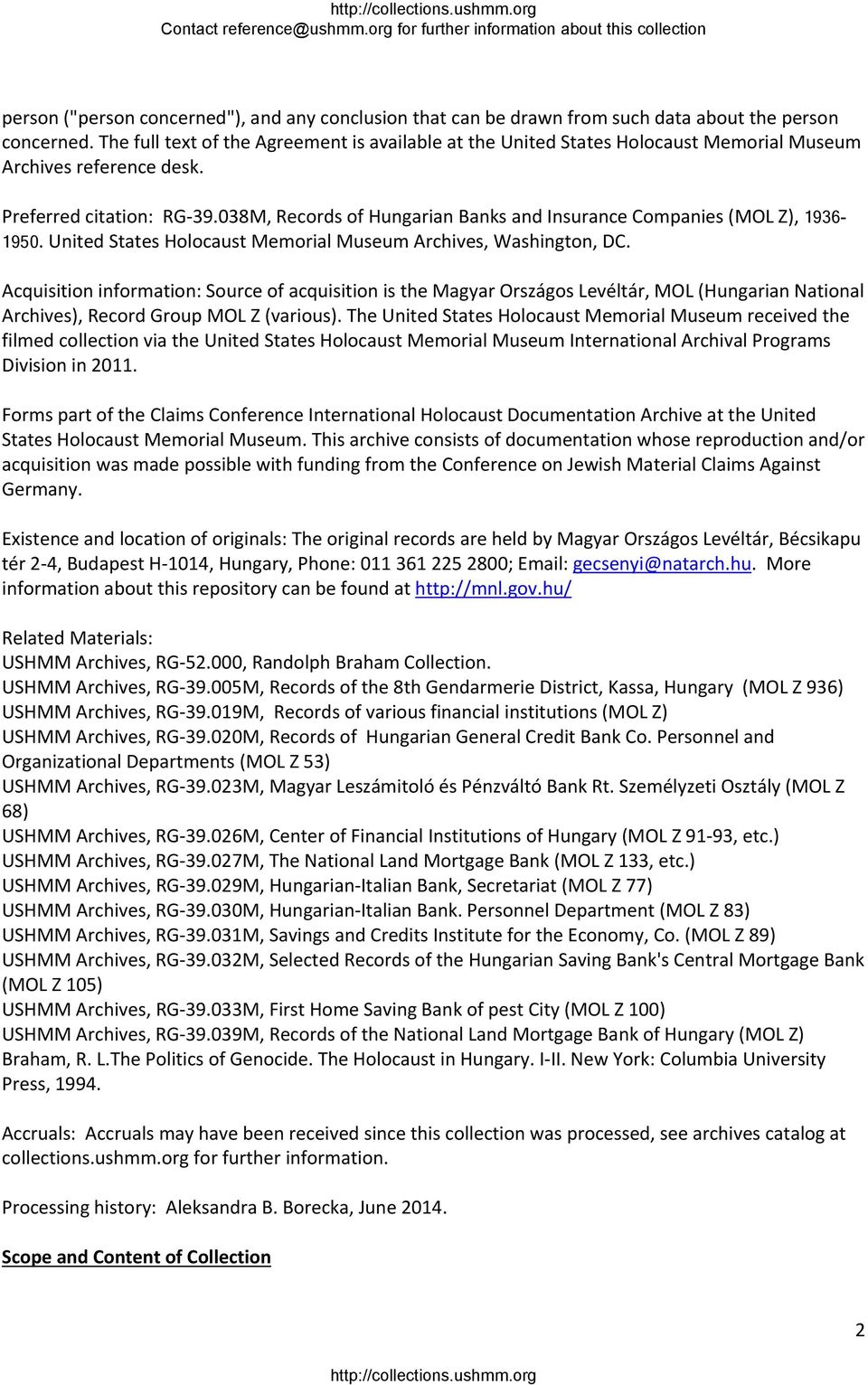 038M, Records of Hungarian Banks and Insurance Companies (MOL Z), 1936-1950. United States Holocaust Memorial Museum Archives, Washington, DC.