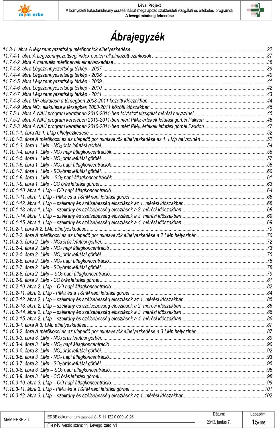 ábra Légszennyezettségi térkép - 2009...41 11.7.4-6. ábra Légszennyezettségi térkép - 2010...42 11.7.4-7. ábra Légszennyezettségi térkép - 2011...43 11.7.4-8.